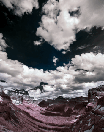 Near infrared photograph, 850 nm, Glacier Park, Montana